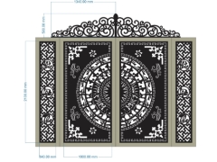 Thiết kế cnc cổng 2 cánh trống đồng phúc lộc thọ