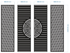 Thiết kế cnc cổng 4 cánh chữ thọ