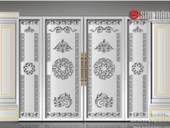 Thiết kế CNC cổng 4 cánh hoa văn cực đẹp
