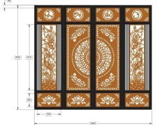 Thiết kế cnc cổng 4 cánh vạn sự như ý dxf