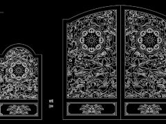 Thiết kế cnc cổng chùa tâm sen model dxf