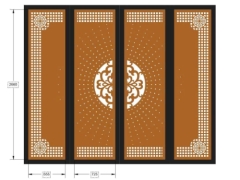 Thiết kế cổng 4 cánh cnc hoa văn