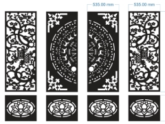 Thiết kế cổng 4 cánh trống đồng dxf