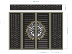 Thiết kế cổng 4 cánh và ô thoáng cnc