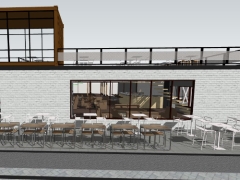 Thiết kế cửa hàng cà phê đẹp 3d sketchup mới nhất