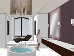 Thiết kế dựng 3d phòng tắm file Su 2021