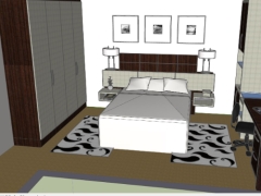 Thiết kế dựng model sketchup phòng ngủ sang trọng đẹp