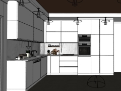 Thiết kế dựng nội thất phòng bếp sketchup 