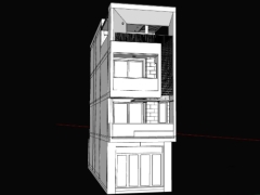 Thiết kế file phối cảnh mẫu nhà phố 3 tầng 1 tum 5x20m