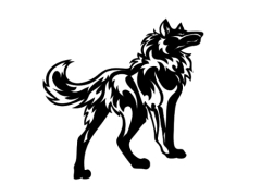 Thiết kế hình con chó sói bản vẽ