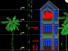 Thiết kế hồ sơ kiến trúc nhà ở diện tích xây dựng 6x18m