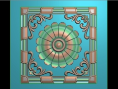 Thiết kế hoa kết hợp lá tây góc cnc