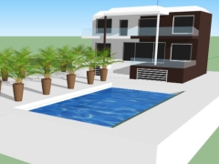 Thiết kế mặt tiền villa 2 tầng 6.3m có bể bơi cao cấp