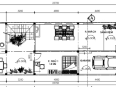 Thiết kế mẫu nhà mặt phố cho tổng diện tich đất 6x23.7m