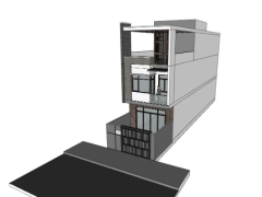 Thiết kế model sketchup nhà phố 3 tầng 5x20m