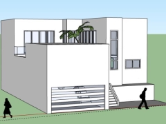 Thiết kế nhà 1 tầng diện tích 12x16m model sketchup