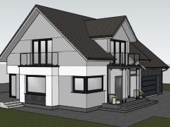 Thiết kế nhà 2 tầng 6x26m model sketchup