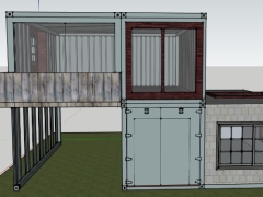 Thiết kế nhà 2 tầng container đẹp model su 