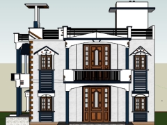 Thiết kế nhà 2 tầng file sketchup 10x13m