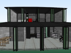Thiết kế nhà 2 tầng model sketchup