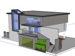Thiết kế nhà biệt thự 2 tầng 30x18m dựng model sketchup đẹp nhất