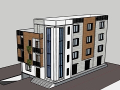 Thiết kế nhà biệt thự 3 tầng 1 tum dựng model sketchup 11x23m