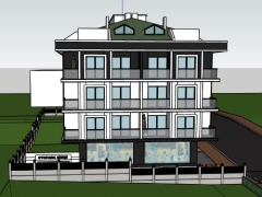 Thiết kế nhà biệt thự 3 tầng dựng model su 