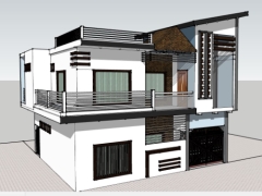 Thiết kế nhà biệt thự 9x10m model sketchup 