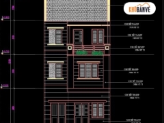 Thiết kế nhà lô phố 3 tầng 6x8.6m (20 thiết kế file cad kiến trúc + thi công)