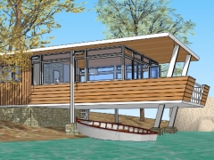 Thiết kế nhà nghỉ homestay gần biển file sketchup