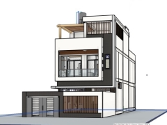 Thiết kế nhà ở gia đình 2 tầng kích thước 7x18m Revit