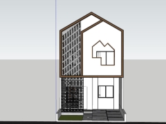 Thiết kế nhà phố 2 tầng 6x14m file sketchup