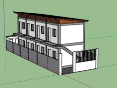 Thiết kế nhà phố 2 tầng 6x18m file sketchup đẹp