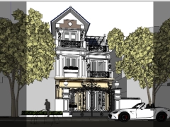 Thiết kế nhà phố 3 tầng model sketchup