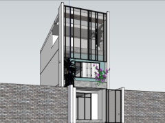 Thiết kế nhà phố 3 tầng trên model su cực đẹp