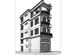 Thiết kế Nhà phố 4 tầng 6.2x13.6m Revit 2020 Full Kiến trúc