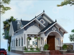 Thiết kế nhà vườn mái thái 8x15.2m