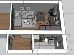 Thiết kế nội thất căn hộ nhà chung cư model 3d sketchup