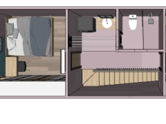 Thiết kế nội thất nhà phố 2 tầng file sketchup