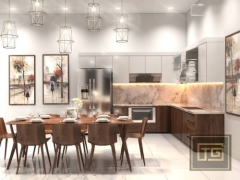 Thiết kế nội thất phòng ăn nhà bếp Su2017+vray3.4 