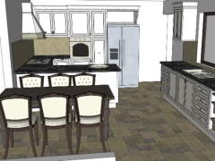 Thiết kế nội thất phòng bếp 3d sketchup