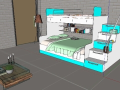 Thiết kế phòng ngủ cho bé model .skp đẹp