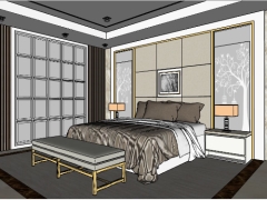 Thiết kế phòng ngủ model 3d sketchup việt nam đẹp
