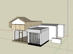 Thiết kế quán 3x13m file sketchup