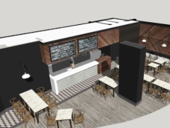 Thiết kế sketchup cửa hàng cafe mới nhất