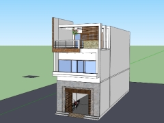 Thiết kế sketchup nhà phố 5.5x21m mới nhất