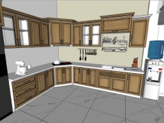 Thiết kế sketchup nội thất bếp mới nhất