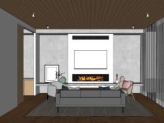 Thiết kế sketchup nội thất phòng khách mới