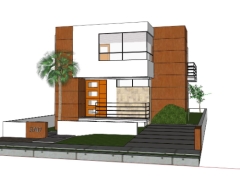 Thiết kế sketchup việt nam nhà biệt thự 2 tầng 9.3x13m