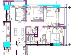 Thiết kế sơ đồ bố trí điện nội thất cho căn hộ tòa nhà chung cư hiện đại miễn phí
